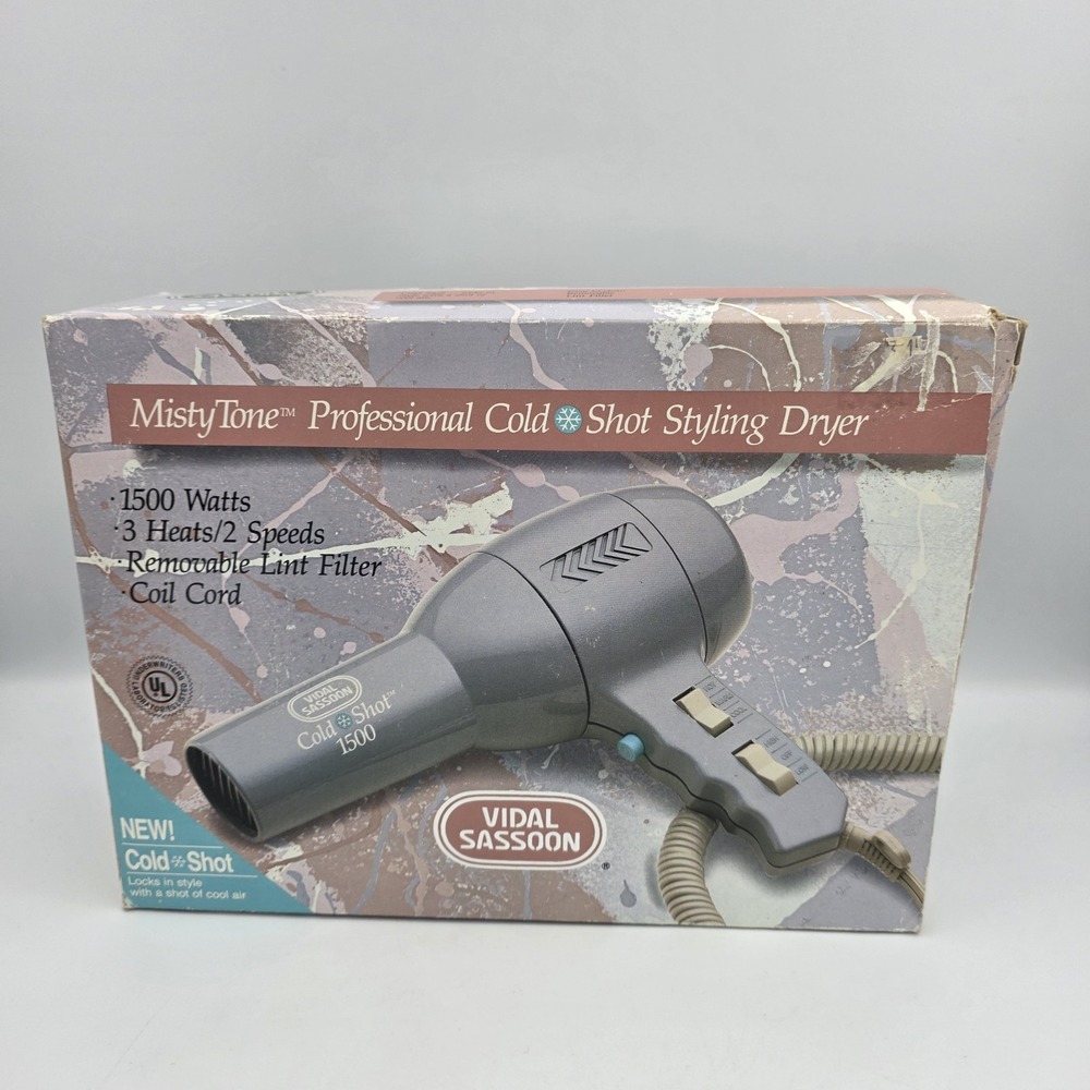 Vintage 1980's Vidal Sassoon Hair Dryer Misty Tone Blue VS-249